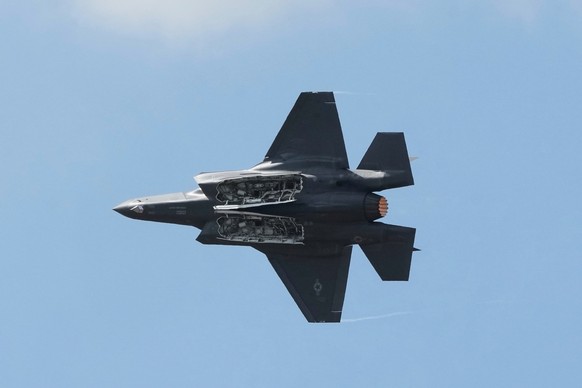 An F35 Lockheed Martin flies at the Paris Air Show, Tuesday, June 17, 2025 in Le Bourget, north of Paris. (AP Photo/Michel Euler)
France Paris Air Show