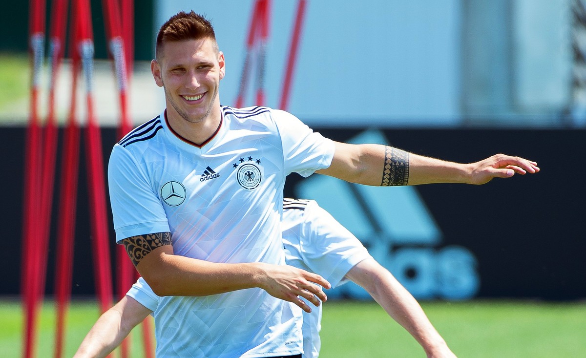 epa06052458 German national soccer team defender Niklas Suele attends his team's training session at Park Arena in Sochi, Russia, 27 June 2017. Germany will face Mexico in the FIFA Confederations ...