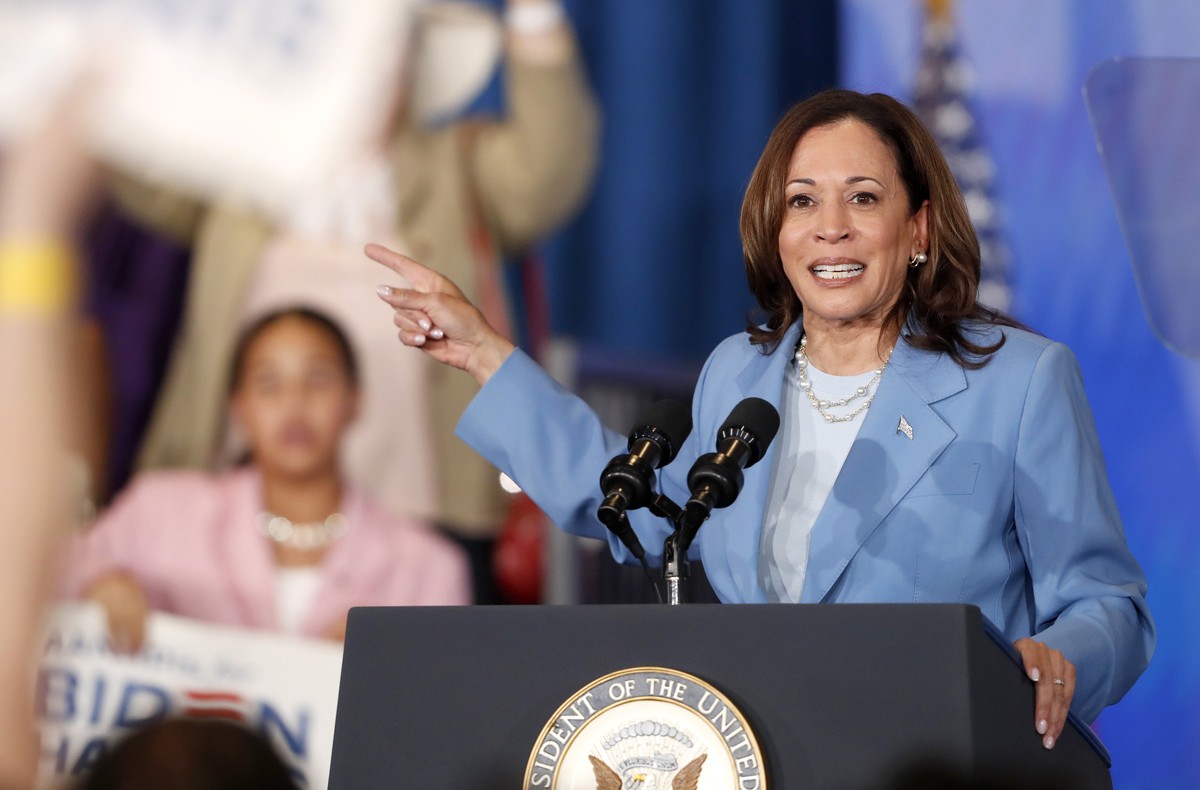 Vice President Kamala Harris speaks at a campaign rally Tuesday, July 9, 2024, in Las Vegas. Harris announced the launch of Asian American, Native Hawaiian, and Pacific Islanders (AANHPI) for Biden-Ha ...