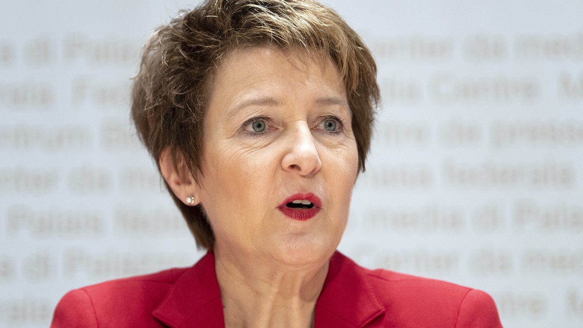 Bundesraetin Simonetta Sommaruga aeussert sich zur Departementsverteilung im Bundesrat, am Montag, 10. Dezember 2018, in Bern. (KEYSTONE/Peter Schneider)