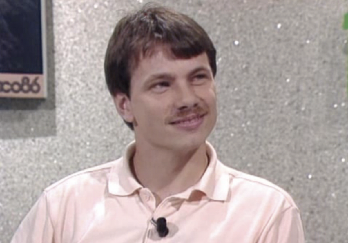 Le journaliste, en 1986, sur le plateau de «Fans de foot».