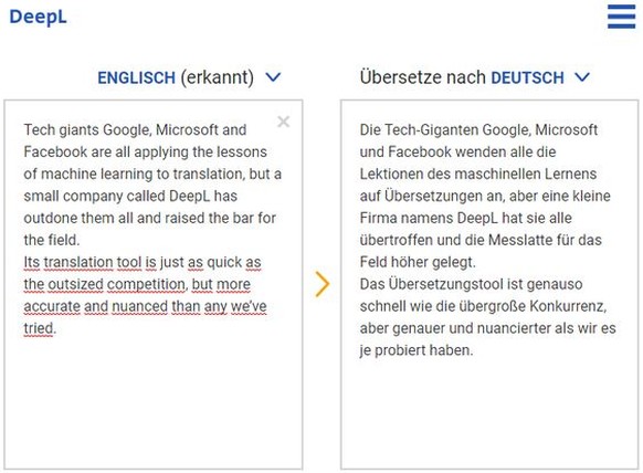 DeepL übersetzt derzeit 42 Sprachkombinationen und dies massiv besser als die&nbsp;Übersetzungs-Tools von Google und Microsoft.