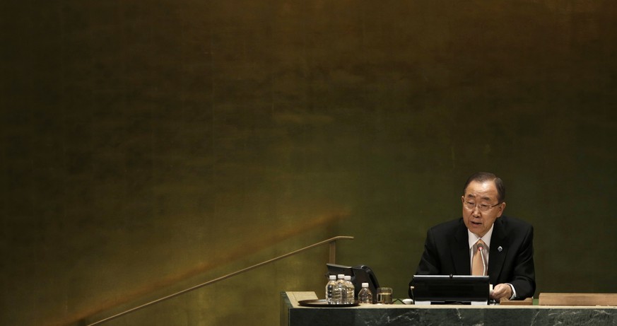 United Nations Secretary General Ban Ki Moon presides over the starting session of the United Nations General Assembly in the Manhattan borough of New York, U.S., September 20, 2016. REUTERS/Mike Sega ...