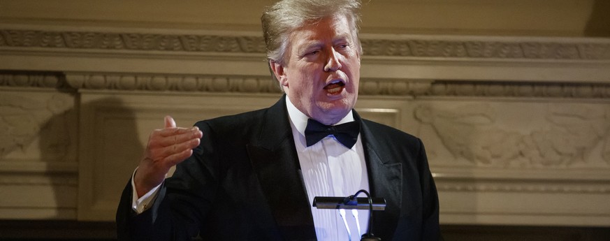 President Donald Trump speaks at the Governors&#039; Ball at the White House in Washington, Sunday, Feb. 24, 2019. (AP Photo/Carolyn Kaster)