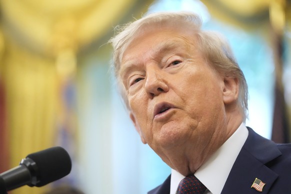President Donald Trump speaks during an event about the relocation of U.S. Space Command headquarters from Colorado to Alabama in the Oval Office of the White House, Tuesday, Sept. 2, 2025, in Washing ...