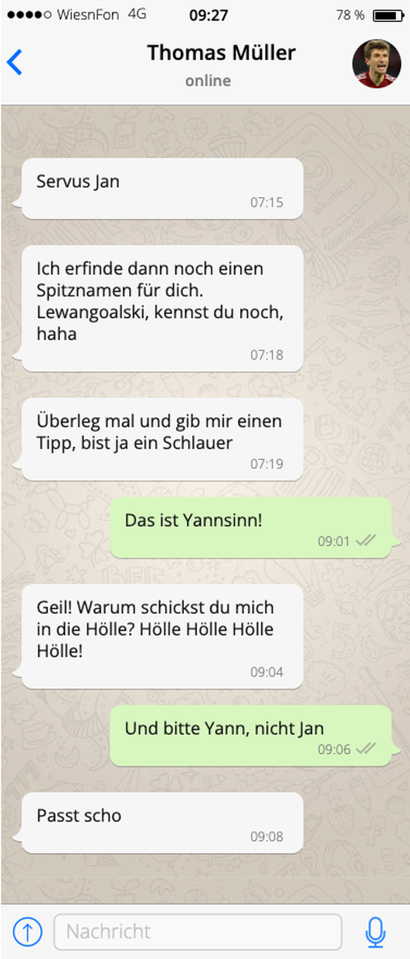 Yann Sommer Thomas Müller Whatsapp