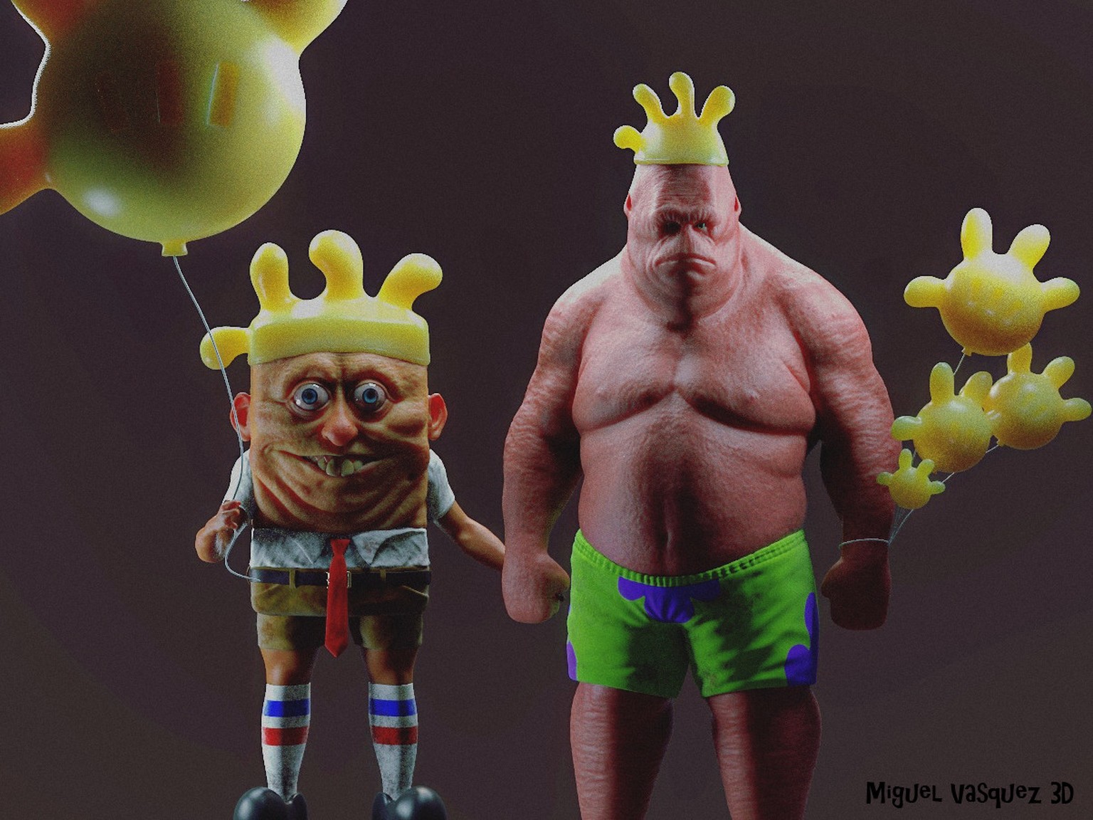 miguel vasquez spongebob squarepants patrick star humanoid realfigure 3d modelling rendering https://www.artstation.com/artwork/Nk3w5