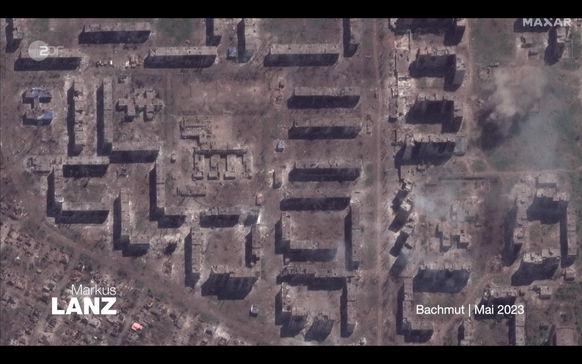 Bachmut, Ukraine, Vorher-Nachher-Bilder bei Markus Lanz, 24. Mai 2023