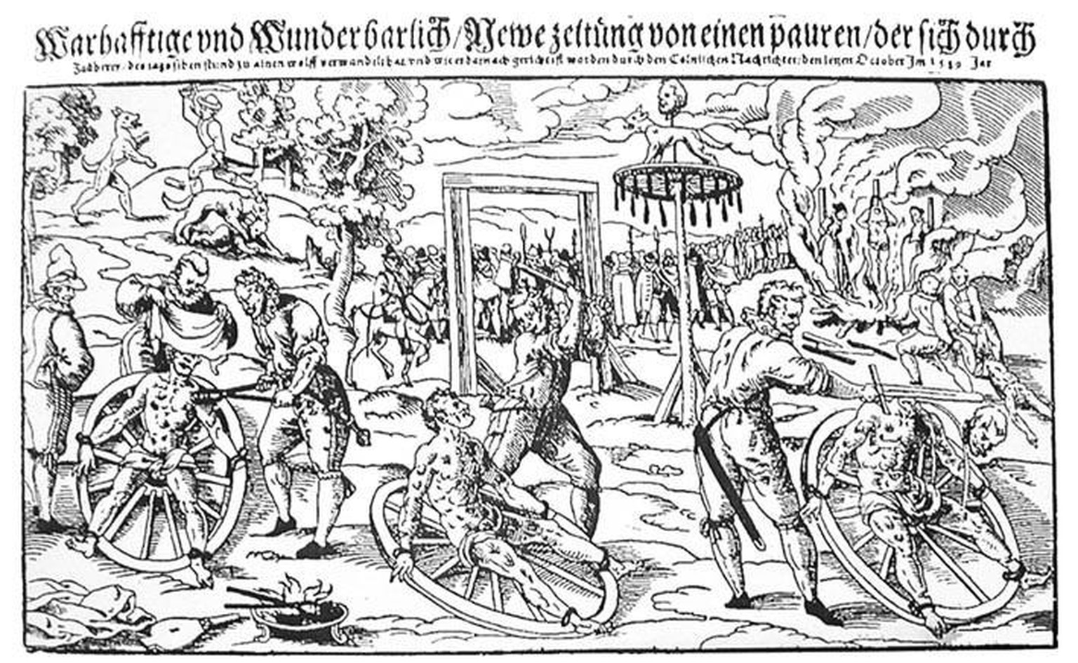 Lucas Mayer, Nürnberger Flugschrift, 1589: Warhafftige vnd Wunderbarlich / Newe zeitung von einem pauren / der sich durch Zauberey / des tags siben stund zu ainen wolff verwandelt hat / vnd wie er dar ...