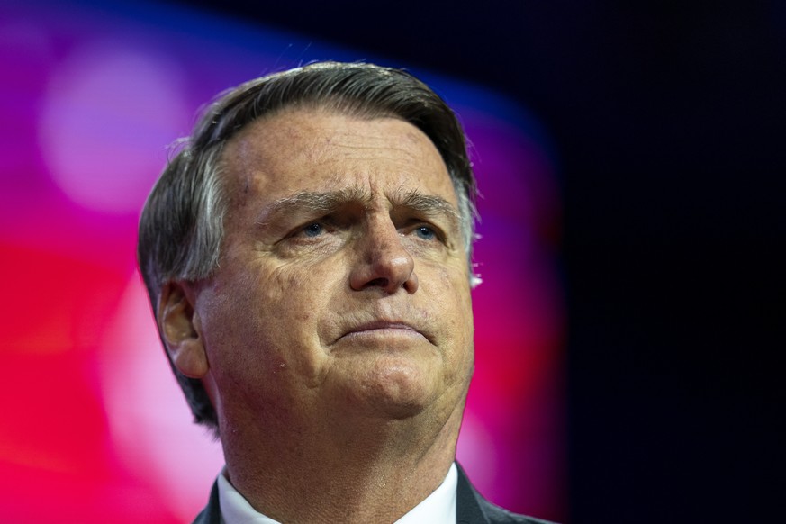 Former Brazilian President Jair Bolsonaro speaks at the Conservative Political Action Conference, CPAC 2023, Saturday, March 4, 2023, at National Harbor in Oxon Hill, Md. (AP Photo/Alex Brandon)
Jair  ...