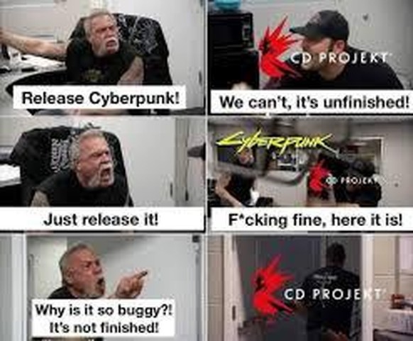 Cyberbug statt «Cyberpunk 2077»? So reagieren die Spieler auf die kuriosen Pannen im Spiel\nWen wunderts? 😄