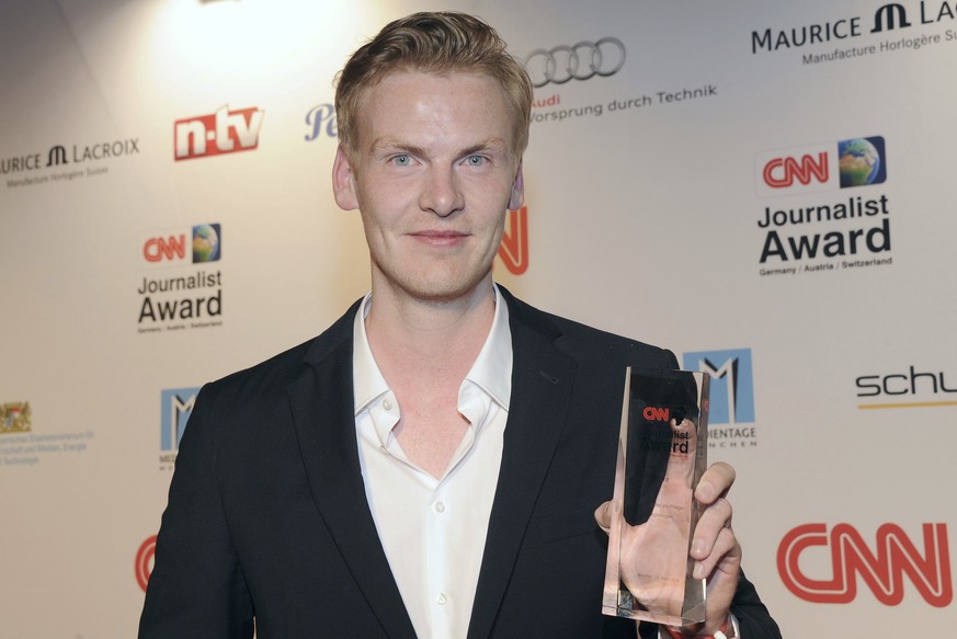 The journalist Claas Relotius poses during an award ceremony in Munich, Germany, March 27, 2014. The German journalist who was found to have made up information for numerous published articles may be  ...