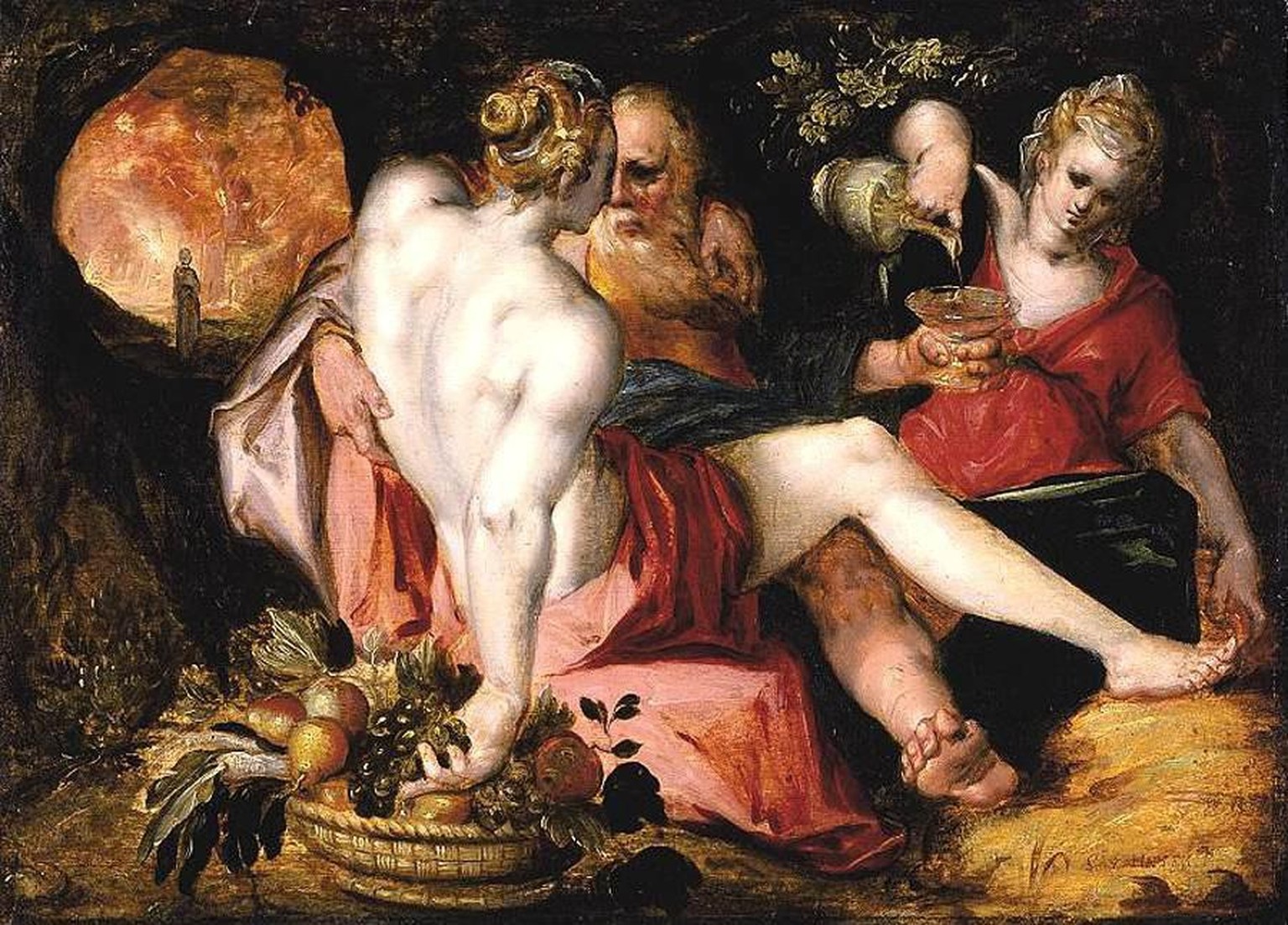 «Lot und seine Töchter», gemalt von Jan Muller, um 1600.