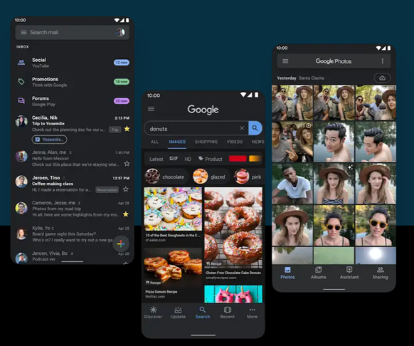Android 10 bietet einen erweiterten Dark Mode. Nicht nur das Betriebssystem, sondern auch Google-Apps wie Gmail, Kalender und weitere erhalten ein schwarzes Layout.