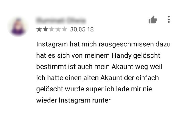 Instagram-Bewertung