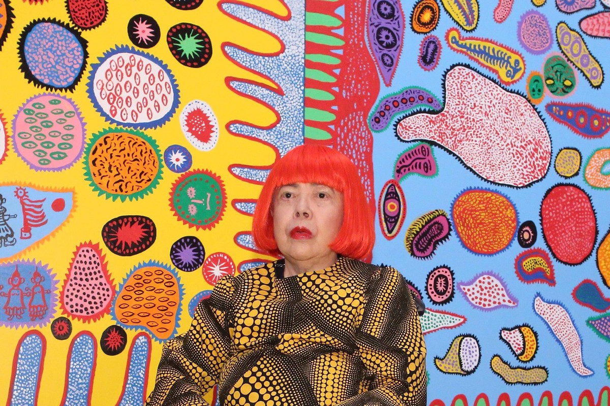 Japanese artist Yayoi Kusama attends the exhibition of Yayoi Kusama: My Eternal Soul during press preview day at The National Art Center in Tokyo, Japan on February 21, 2017. PUBLICATIONxINxGERxSUIxAU ...