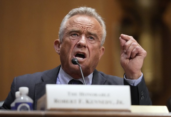 Secretary of Health and Human Services Robert F. Kennedy Jr., appears before the Senate Finance Committee, on Capitol Hill in Washington, Thursday, Sept. 4, 2025. (AP Photo/Mark Schiefelbein)
Robert F ...