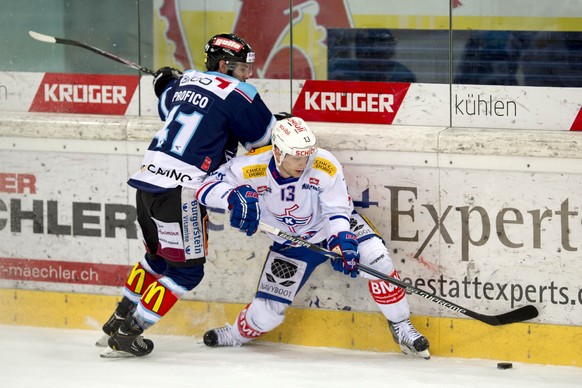 Matchwinner Simon Bodenmann im Kampf mit Rappis Leandro Profico.