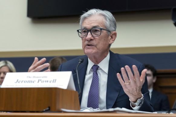 Federal Reserve Board Chairman Jerome Powell testifies before the House Financial Services Committee during a hearing on the Semi-Annual Monetary Policy Report, on Capitol Hill in Washington, Wednesda ...