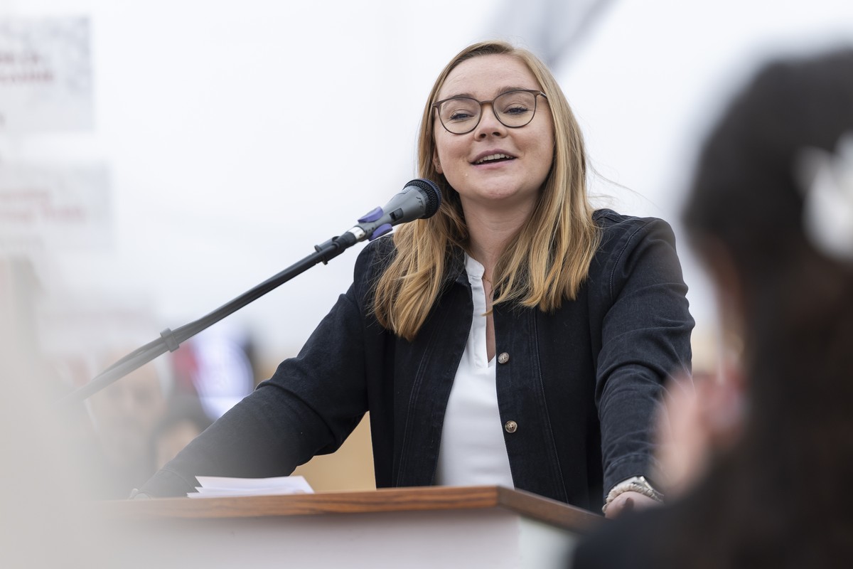 Valerie Dittli, conseillere d'Etat vaudoise, parle lors de l'ouverture de la 9eme edition du salon des vins Divinum ce mercredi 25 mars 2026 a morges. Divinum ouvre ses portes du 25 au 30 ma ...