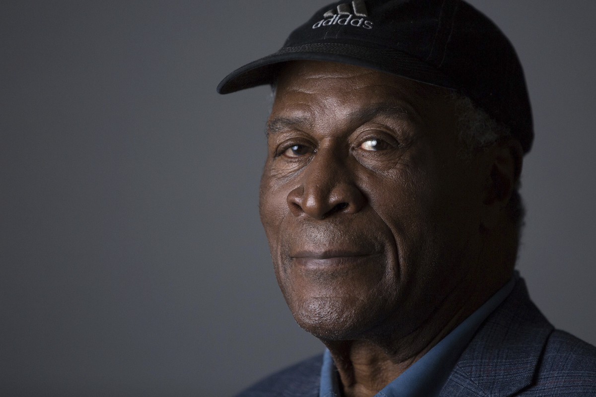 FILE - John Amos poses for a portrait on May 11, 2016, in New York. Amos, who starred as the family patriarch on the hit 1970s sitcom ?Good Times? and earned an Emmy nomination for his role in the sem ...