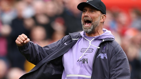 epa10880952 Liverpool manager Jurgen Klopp reacts after the English Premier League soccer match between Liverpool FC and West Ham United in Liverpool, Britain, 24 September 2023. EPA/ADAM VAUGHAN EDIT ...