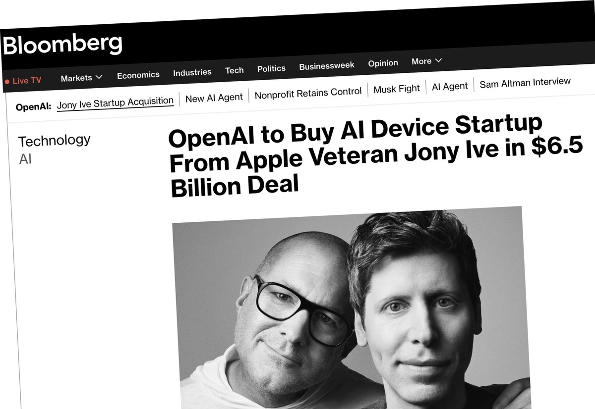 OpenAI übernimmt angeblich KI-Firma von Jony Ive.
