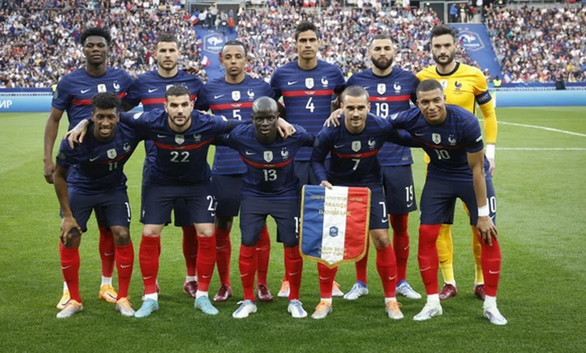 L'équipe de France avant son match contre le Danemark en UEFA Nations League.