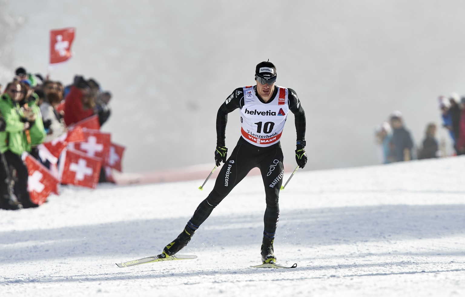 Dario Cologna lief 16 Sekunden schneller als Sundby.&nbsp;