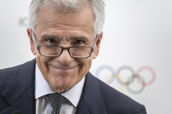 Candidate to the presidency of the International Olympic Committee (IOC) Juan Antonio Samaranch Junior speaks during a press conference following a presentation before their fellow IOC members in Laus ...