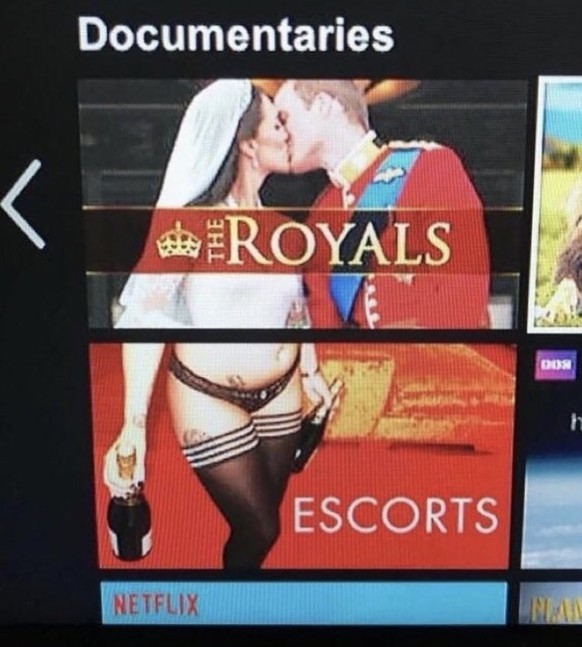 Funny photo of Duchess Kate in Naked because of photos on Netflix