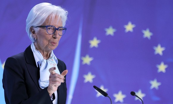 epa11272526 European Central Bank (ECB) President Christine Lagarde addresses a press conference following the meeting of the ECB Governing Council in Frankfurt am Main, Germany, 11 April 2024. EPA/RO ...