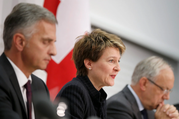 Die Bundesräte Didier Burkhalter, Simonetta Sommaruga und Johann Schneider-Ammann traten gegen die SVP-Masseneinwanderungsinitiative auf.