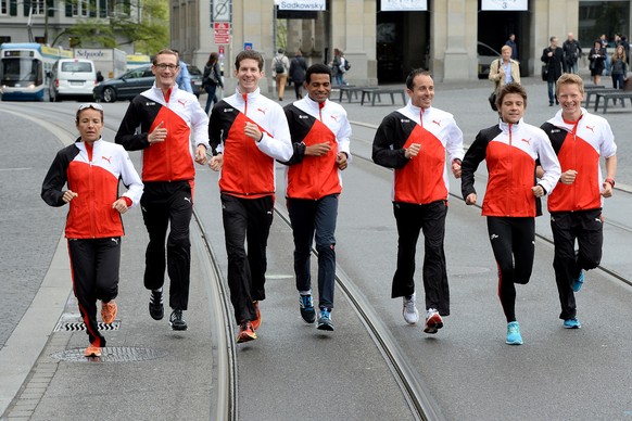 Das Schweizer-Marathon-Team um Routinier Röthlin.