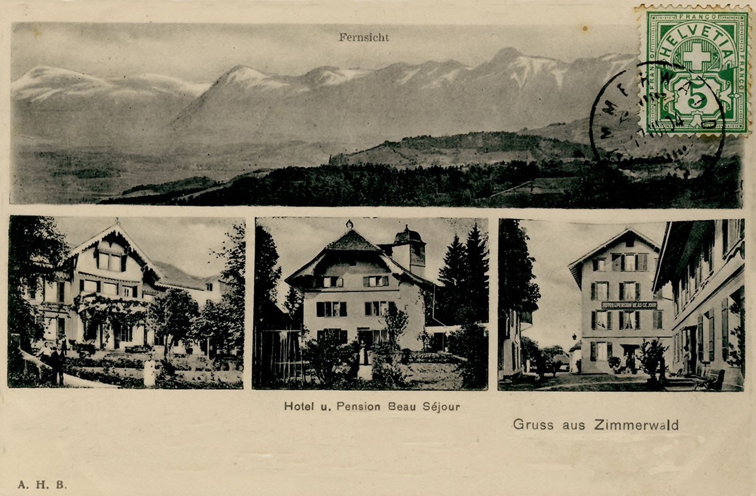 Postkarte von Zimmerwald, 1904.
https://commons.wikimedia.org/wiki/File:Postkarte_Hotel_und_Pension_Beau_Sejour_Zimmerwald_1904_Fotos.jpg