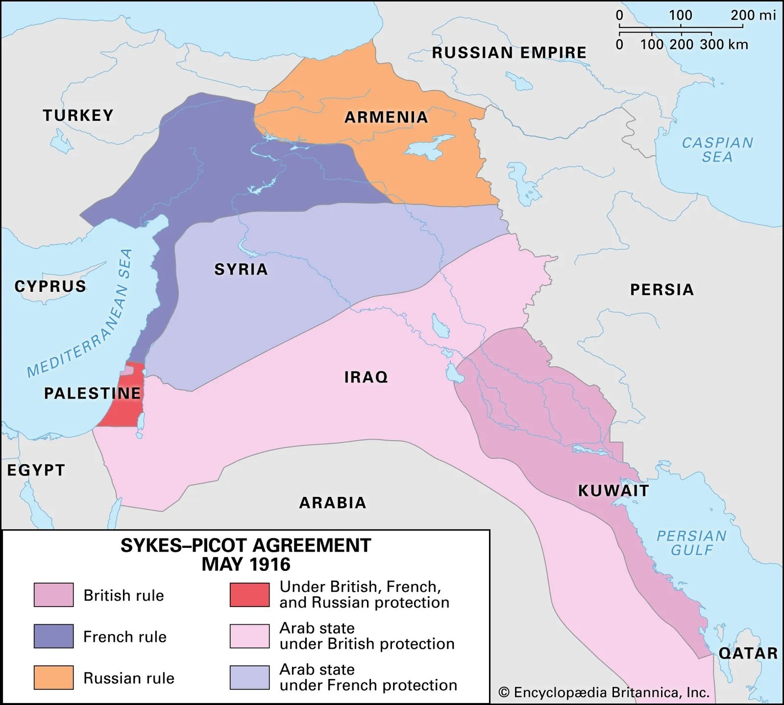 Sykes-Picot-Abkommen, 1916
https://www.britannica.com/event/Sykes-Picot-Agreement