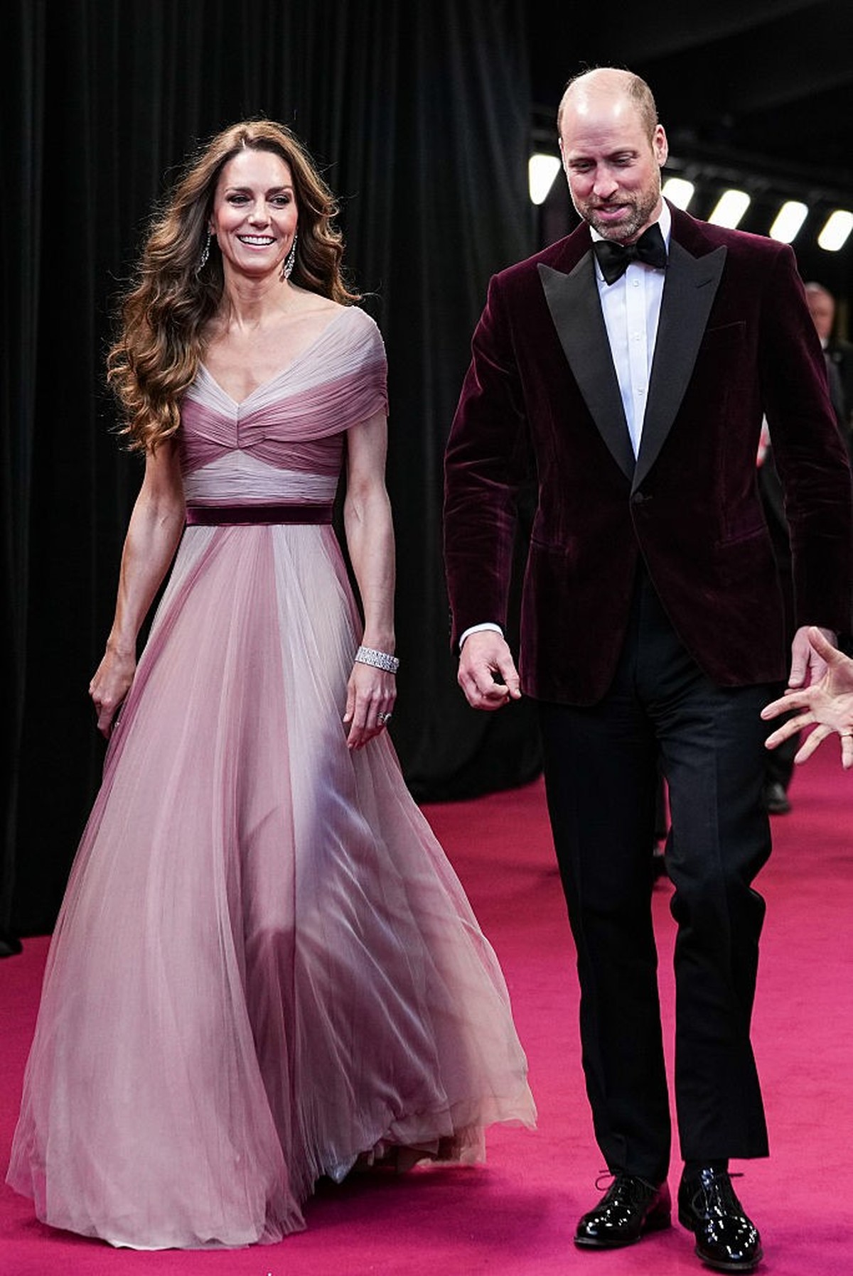 LONDON, ENGLAND - FEBRUARY 22: Prince William, Prince of Wales, and Catherine, Princess of Wales, arrive to the BAFTA Film Awards 2026, at the Royal Festival Hall, Southbank Centre, on February 22, 20 ...