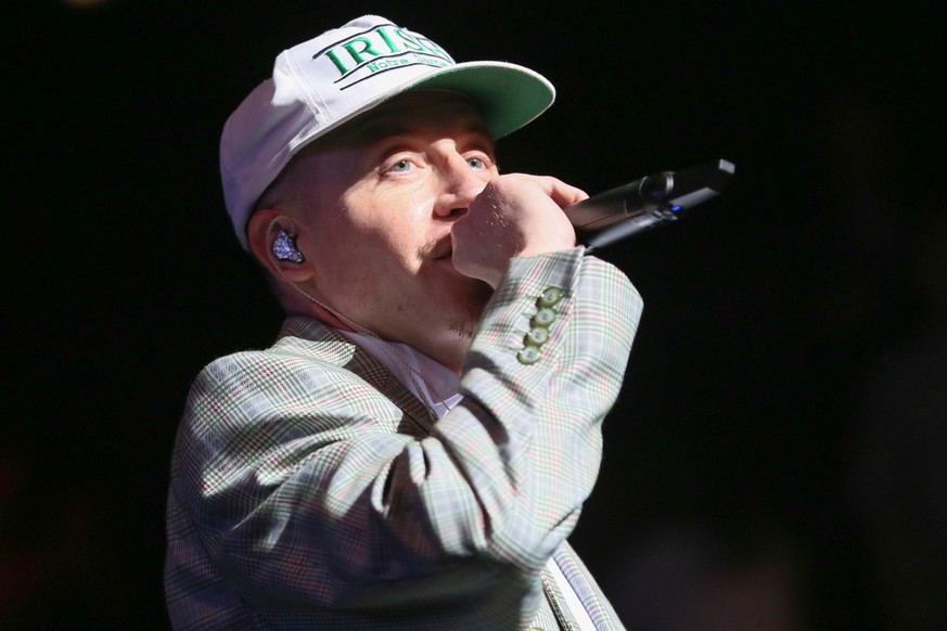 FILE - Macklemore performs at Austin City Limits Live at the Moody Theater during the South by Southwest Music Festival, March 17, 2023, in Austin, Texas. (Photo by Jack Plunkett/Invision/AP, File)
Ma ...
