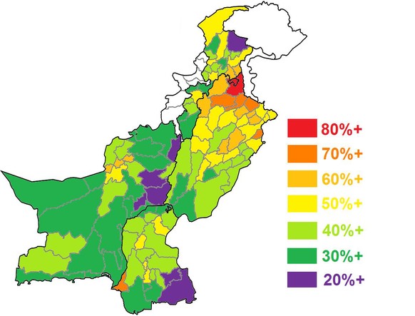 Alphabetisierung innerhalb Pakistans.