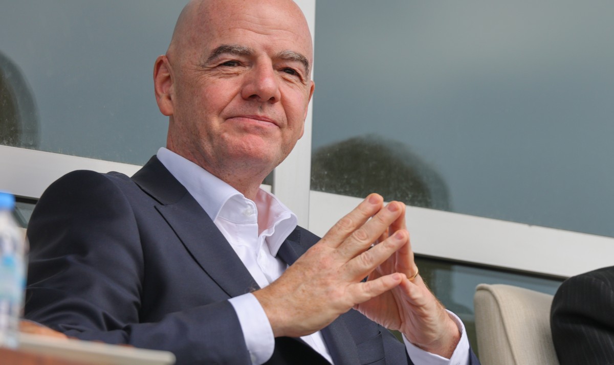 FIFA President Gianni Infantino follows a friendly soccer match between Iran and Costa Rica, in Antalya, southern Turkey, Tuesday, March 31, 2026. (AP Photo/Riza Ozel)
Gianni Infantino
