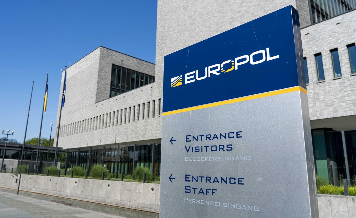 epa09254493 An exterior view of the Europol headquarters in The Hague, the Netherlands, 08 June 2021, prior to a Europol's press conference on one of the largest and most sophisticated law enforc ...