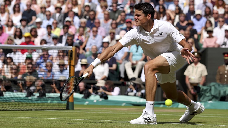 Federer-Bezwinger Raonic streckte sich vergebens.