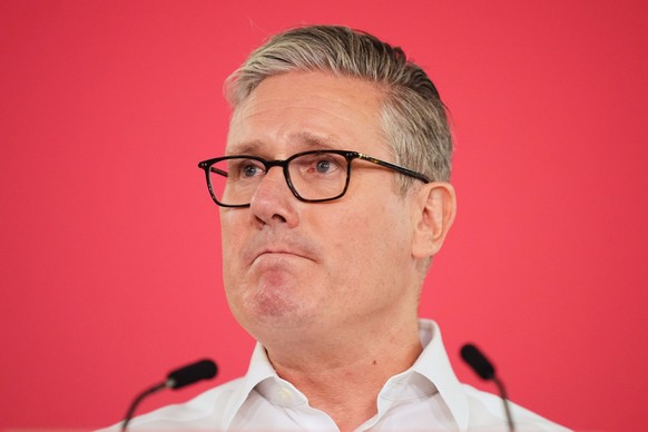 Britain's Prime Minister Sir Keir Starmer pauses as he delivers a speech, at the Coin Street Neighbourhood Centre in Waterloo, London, Monday May 11, 2026. (James Manning/PA via AP)
Britain Polit ...