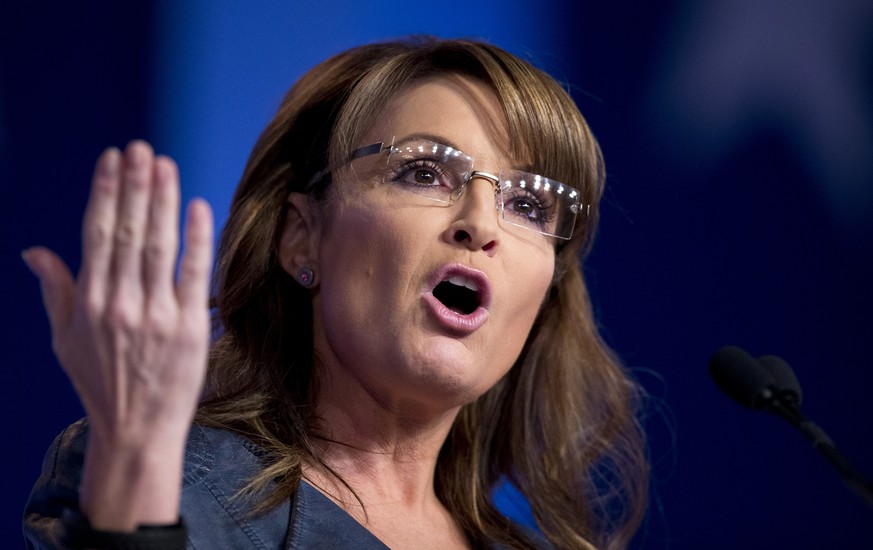 FILE - In this Sept. 26, 2014 file photo, former Alaska Gov. Sarah Palin and former vice presidential candidate speaks in Washington. Palin, the 2008 Republican vice presidential nominee, says she hop ...