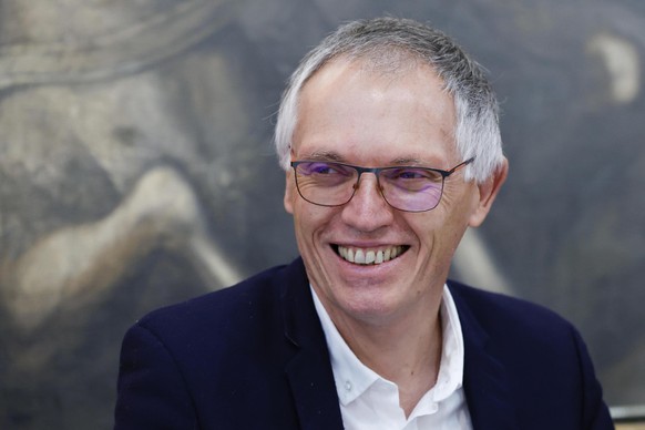 epa11752500 (FILE) - Stellantis CEO Carlos Tavares smiles during a hearing on the automotive production of the Stellantis group in Italy, at the combined Industry Committees of the Chamber of Deputies ...