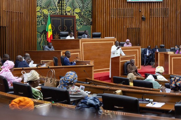 epa12812964 Lawmakers examine the adoption of a harsher law against homosexuality at there National Assembly in Dakar, Senegal, 11 March 2026. The law, adopted during the session, will double the maxi ...