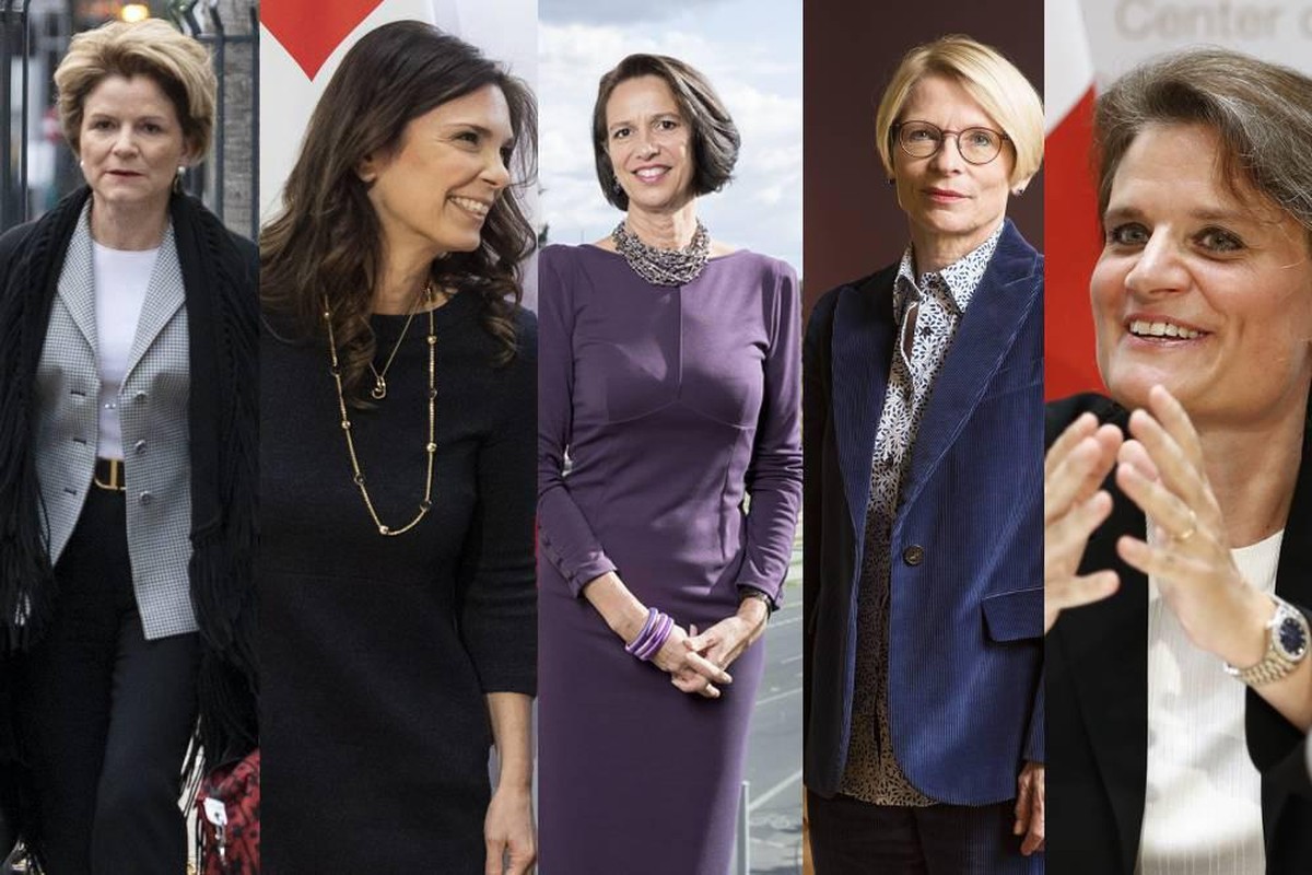 Die Staatssekretärinnen: Marie-Gabrielle Ineichen-Fleisch, Daniela Stoffel, Chrstine Schraner Burgener, Livia Leu, Martina Hirayama (v.l.).