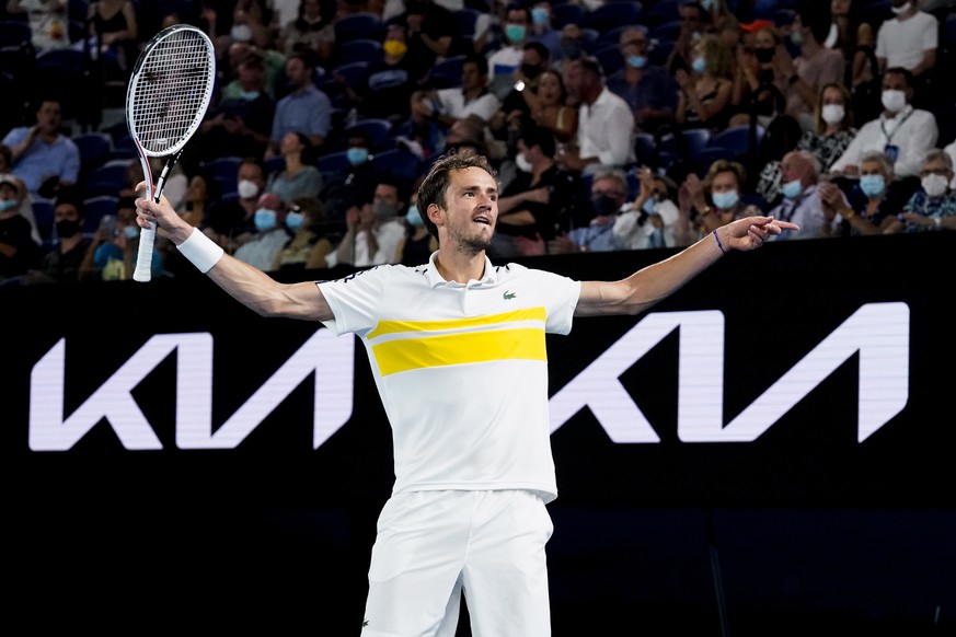 Daniil Medwedew fordert im Final der Australian Open Novak Djokovic.