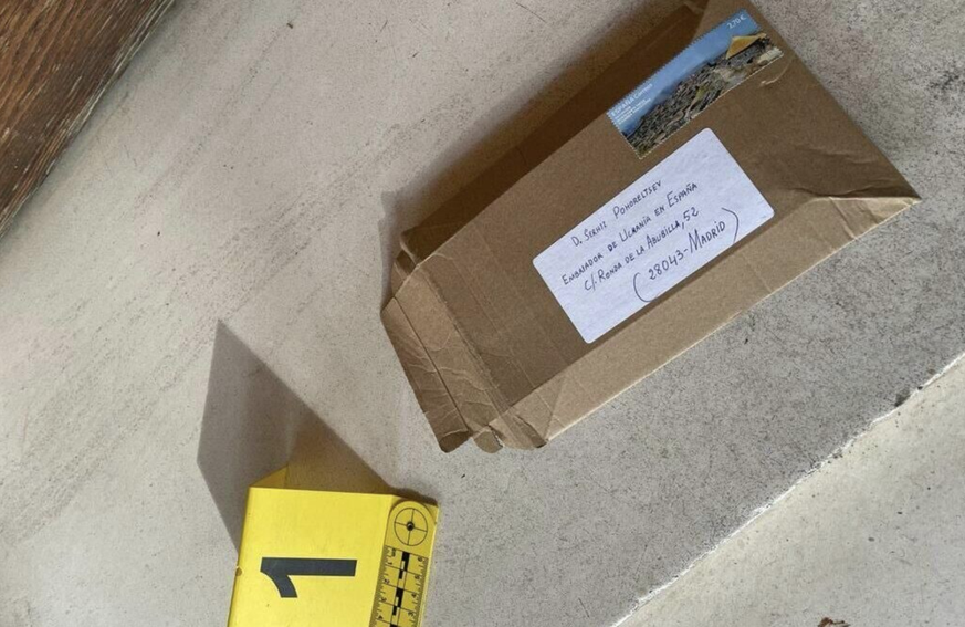 Eine der abgefangenen explosiven Postsendungen.