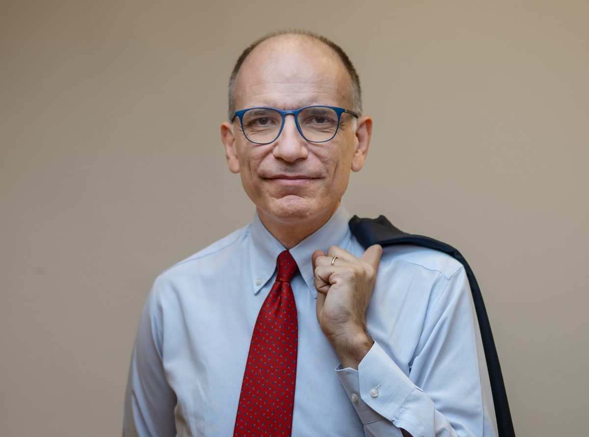 Democratic Party's leader Enrico Letta poses for portraits before an interview with The Associated Press in Rome, Tuesday, Sep. 13, 2022. In opinion polls, former Premier Enrico Letta's Demo ...